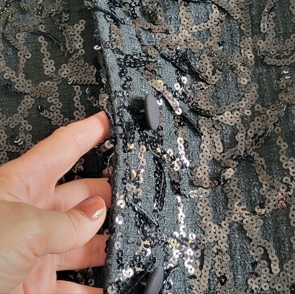 Zara Black Sequin Blazer - Picture 12 of 14